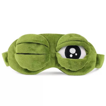 🐸 Myk & Morsom 3D Frosk Sovemaske – Justerbare Øyelokk for Ulike Uttrykk! 😴 Blokkerer Lys Fullstendig – Perfekt for Reiser & Lurelur. ✈️ 3D-konturert Design – Trykkfri for Øyne & Vipper.
