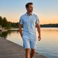 📢📢40 % RABATT !! ⏰Set med uformelle kortærmede shorts for menn