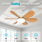 💡 2-i-1 Smart Takvifte med Lys – Kjølner & Lyser Opp Uten Komplisert Installasjon! 🌀 Stille Motor & Tre-design Vinger – Perfekt for Soverom & Kontor. 🔌 Enkel E27-pære Montering