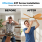💡 2-i-1 Smart Takvifte med Lys – Kjølner & Lyser Opp Uten Komplisert Installasjon! 🌀 Stille Motor & Tre-design Vinger – Perfekt for Soverom & Kontor. 🔌 Enkel E27-pære Montering