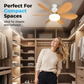 💡 2-i-1 Smart Takvifte med Lys – Kjølner & Lyser Opp Uten Komplisert Installasjon! 🌀 Stille Motor & Tre-design Vinger – Perfekt for Soverom & Kontor. 🔌 Enkel E27-pære Montering