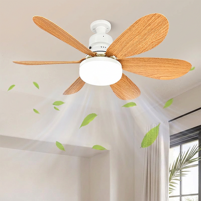 💡 2-i-1 Smart Takvifte med Lys – Kjølner & Lyser Opp Uten Komplisert Installasjon! 🌀 Stille Motor & Tre-design Vinger – Perfekt for Soverom & Kontor. 🔌 Enkel E27-pære Montering
