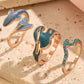 🧜‍♀️ 50% RABATT! Justerbar Havring med Mermaid Tail & Delfin – 4-i-1 Sett med Blå Krystaller! ✨ Åpent Design – Passer Alle Fingerstørrelser. 🌊 Perfekt Sommer Tilbehør