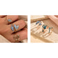 🧜‍♀️ 50% RABATT! Justerbar Havring med Mermaid Tail & Delfin – 4-i-1 Sett med Blå Krystaller! ✨ Åpent Design – Passer Alle Fingerstørrelser. 🌊 Perfekt Sommer Tilbehør