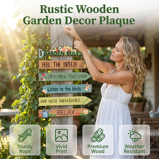 🌻 Rustikk Tre Hage Skilt – Fargerikt Blomster & Grønnsaksdesign for Vegg eller Gjerde! ✨ Slitesterkt Naturtre – Bestandig Mot Vær & Vind. 🏡 Enkel å Henge