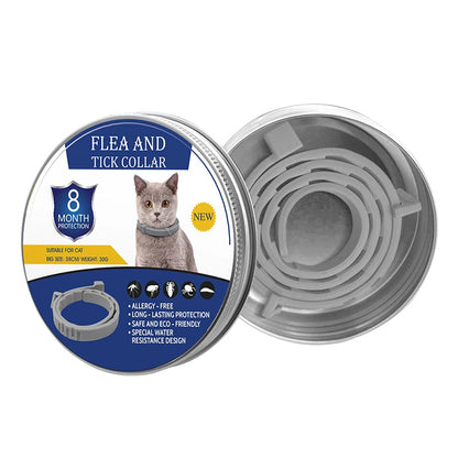 🐾 Justerbar Flått- & Loppehalsbånd for Hund & Katt – Langvarig Beskyttelse mot Insekter! ✨ Vanntett & Myk Silikon – Sitter Komfortabelt Hele Dagen. 🌿 Trygg & Allergivennlig Formel