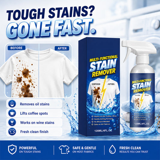 🧼 Multifunksjonell Flekkfjerner Spray – Fjerner Gjenstridige Flekker Uten Blekemiddel! ✨ Skånsom Mot Stoff – Perfekt for Klær & Tekstiler. 🧴 120ml – Kjøp 3 for 10% Ekstra Rabatt! 👕