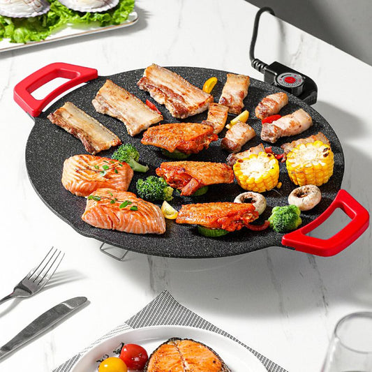 🍳 700W Ikke-klebende Elektrisk Innendørs Grillpanne – 11" Stekeflate & 5 Temperaturinnstillinger! ✨ Røykfri Steking – Perfekt for Biff, Grønnsaker & Paninis. 🧼 Lett Rengjøring