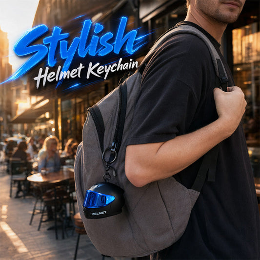 🏍️ Mini Motorsykkelhjelm Nøkkelring – 3D-design med Visir! ✨ Lett & Holdbar – Perfekt for Nøkler, Vesker & Gaver. 🎨 4 Farger
