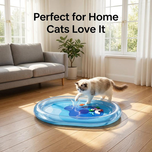 🐱 Oppblåsbar Kjølevannseng for Katter – Naturlig Kjøling for Varme Dager! ✨ Myk PVC & Leke Støttekant – Perfekt for Sommeren. 🧊 Fyll Med Vann – Kjøp 3 for 10% Ekstra Rabatt! 🛏️