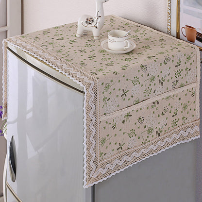 🧺 Bomull-Lin Kjøleskap Støvtrekk med Lommer – Dekorativt & Praktisk for Hvitevarer! ✨ Mykt Stoff & Kantsøm – Perfekt for Kjøleskap, Vaskemaskin & Sideboard. 📏 2 Størrelser – Kjøp 3 for 10% Ekstra Rabatt! 🏠