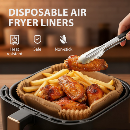 🔥 50 % RABATT! 🍗 Engangs bakepapir for varmluftsovner – non-stick-belegg, varmebestandig, perfekt til Airfryer. 🛡️💨