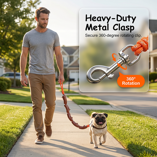 🌭 Lekent Pølsehundbånd – Mykt & Holdbart for Daglige Turer! ✨ Justerbar Lengde – Perfekt for Små & Store Hunder. 🐾 Sklisikkert Håndtak – Kjøp 3 for 10% Ekstra Rabatt! 🐕