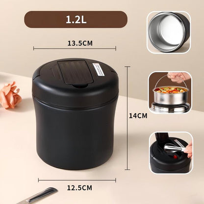 ⏳50 % rabatt i en begrenset periode⏰Matflaske med stor kapasitet | Dobbelvegget | Sammenleggbar skje | Varme måltider hele dagen🍱