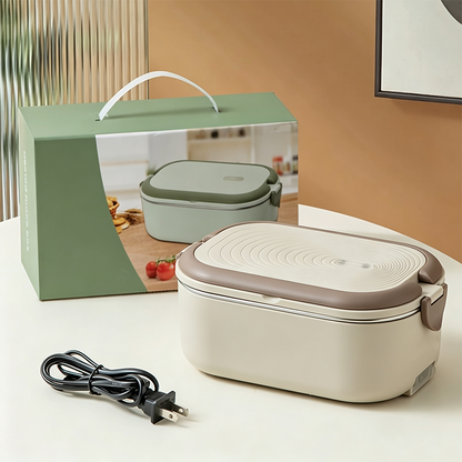 🍱 50% OFF NOW! 🔥 Portable Electric Heated Lunch Box – Water-free warming, dual compartments & 304 stainless steel – Healthy hot meals anywhere, anytime 🥢