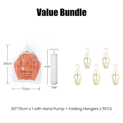 🧥📦 Hengende vakuumposer for klær med pumpe inkludert – sparer plass og beskytter klærne dine! 💨✨