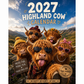 ✨️ OVERRAKSELSE – 50% RABATT! 🐮 Må 2027 bringe deg hell og lykke! 🔥 2027 morsom veggkalender med highland-ku | A4 hengende kalender |