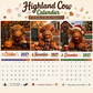 ✨️ OVERRAKSELSE – 50% RABATT! 🐮 Må 2027 bringe deg hell og lykke! 🔥 2027 morsom veggkalender med highland-ku | A4 hengende kalender |