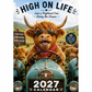 ✨️ OVERRAKSELSE – 50% RABATT! 🐮 Må 2027 bringe deg hell og lykke! 🔥 2027 morsom veggkalender med highland-ku | A4 hengende kalender |