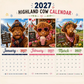 ✨️ OVERRAKSELSE – 50% RABATT! 🐮 Må 2027 bringe deg hell og lykke! 🔥 2027 morsom veggkalender med highland-ku | A4 hengende kalender |