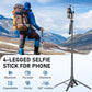 📸 50 % RABATT NÅ! 4-beint selfiestang-tripod for mobil – alt-i-ett uttrekkbar selfiestang og tripodstativ, 360° rotasjon med Bluetooth-fjernkontroll, bærbar mobilholder for reise, vlogging og utendørs opptak