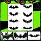 Halloween 3D-klistremerker med flaggermus-motiv – sett