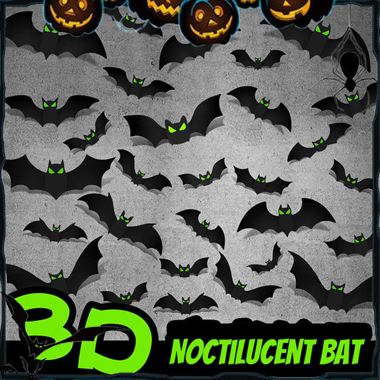 Halloween 3D-klistremerker med flaggermus-motiv – sett