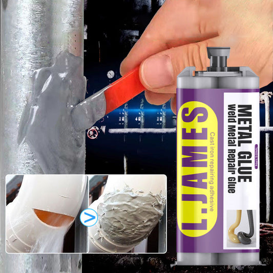 🛠️ 50% RABATT NÅ! Metalllim – sveiselim for metallreparasjon – høyfast epoksy – erstatter sveising – vanntett, korrosjonsbestandig og kan bearbeides – perfekt til eksosrør, dører og metallrør 🔧✨