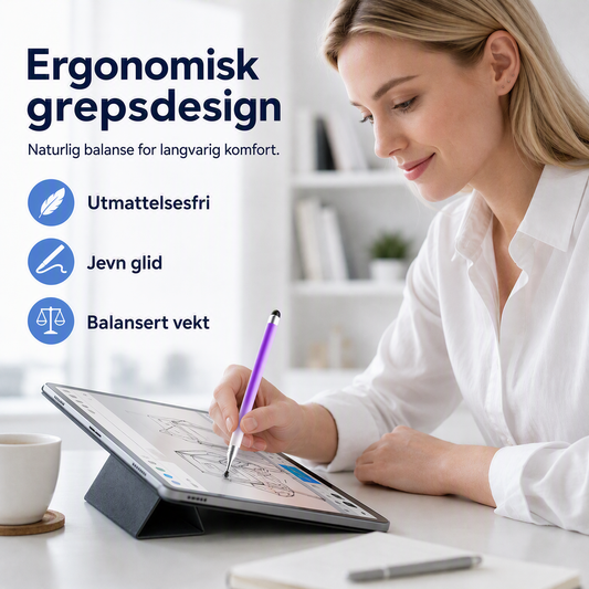 Universell 2-i-1 styluspenn med gradient makron-design for nettbrett