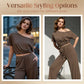 Damesett med off-shoulder topp og bukse – 2 deler