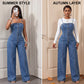🎉 2026 SALG — Over 34 000 solgt! 👖 Denim-kjeledress med spaghetti-stropper og brede ben – høy midje, forlenger silhuetten umiddelbart! ✨