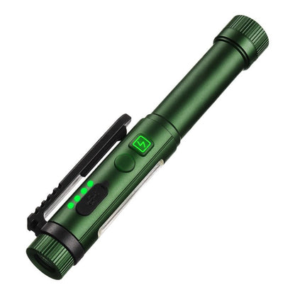 🔦 Magnetisk pennelykt i aluminium – 600 lumen, XPG+COB, 7 lysmoduser, Type-C. Sterk magnet i hode og hale – tåler regn og støt! 💪🌧️