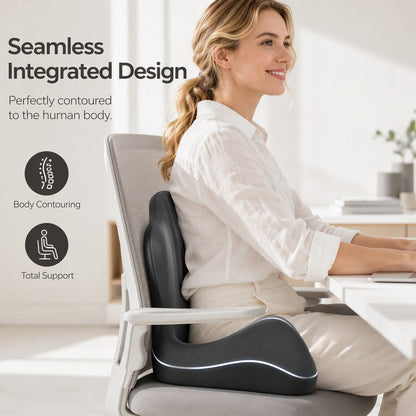 🪑 Ergonomisk memoryskum-sitepute med ryggstøtte – hold deg komfortabel hele dagen, perfekt til kontoret, bilen og hjemmet ✨