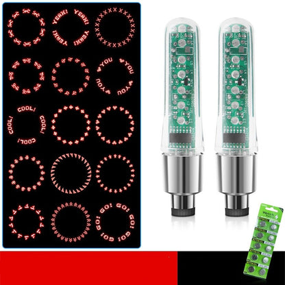 🚲 Bevegelsesaktiverte ventillys – dobbeltsidige LED, 15 dynamiske mønstre. Vanntett og slitesterk – gir synlighet og stil på nattturer! 🌟💡