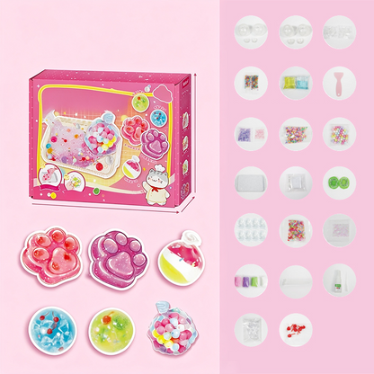 🔥 30 % RABATT! 🧁 DIY-stekt is-squishy-lekesett med katteklodesign for barn