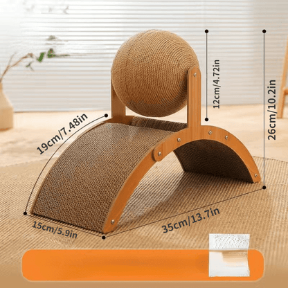 🐱 50 % RABATT! 🧶 Naturlig sisal-kloeskrape i ballform – med kabel, roterende og dobbeltsidig – beskytter møblene dine og underholder katten din 🌿