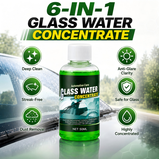 🚗 50 % RABATT NÅ! Bilglasskonsentrat – høykonsentrert, dyprensende og stripefri overflate – perfekt for frontruter, sidevinduer og sidespeil ✨