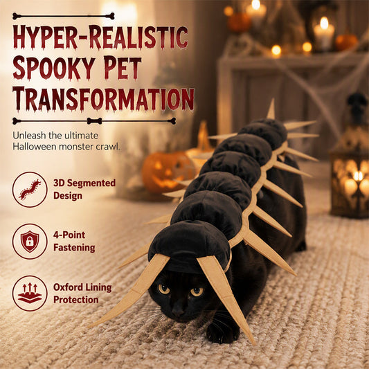 Skummel Halloween-katt i tusenbein-form kostyme
