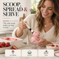 Cuchara de postre de acero inoxidable con mango largo y ergonómico