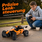 🏎️ Rask 4WD offroad RC-bil – store dekk, støtdemping, LED-lys. Perfekt for tøft terreng og nattkjøring! ✨🌙