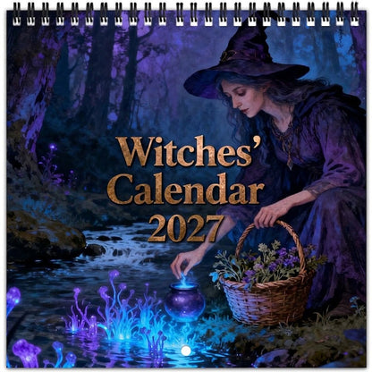 Mystisk heksekalender 2027 🌙 12 måneder med fortryllende heksekunst