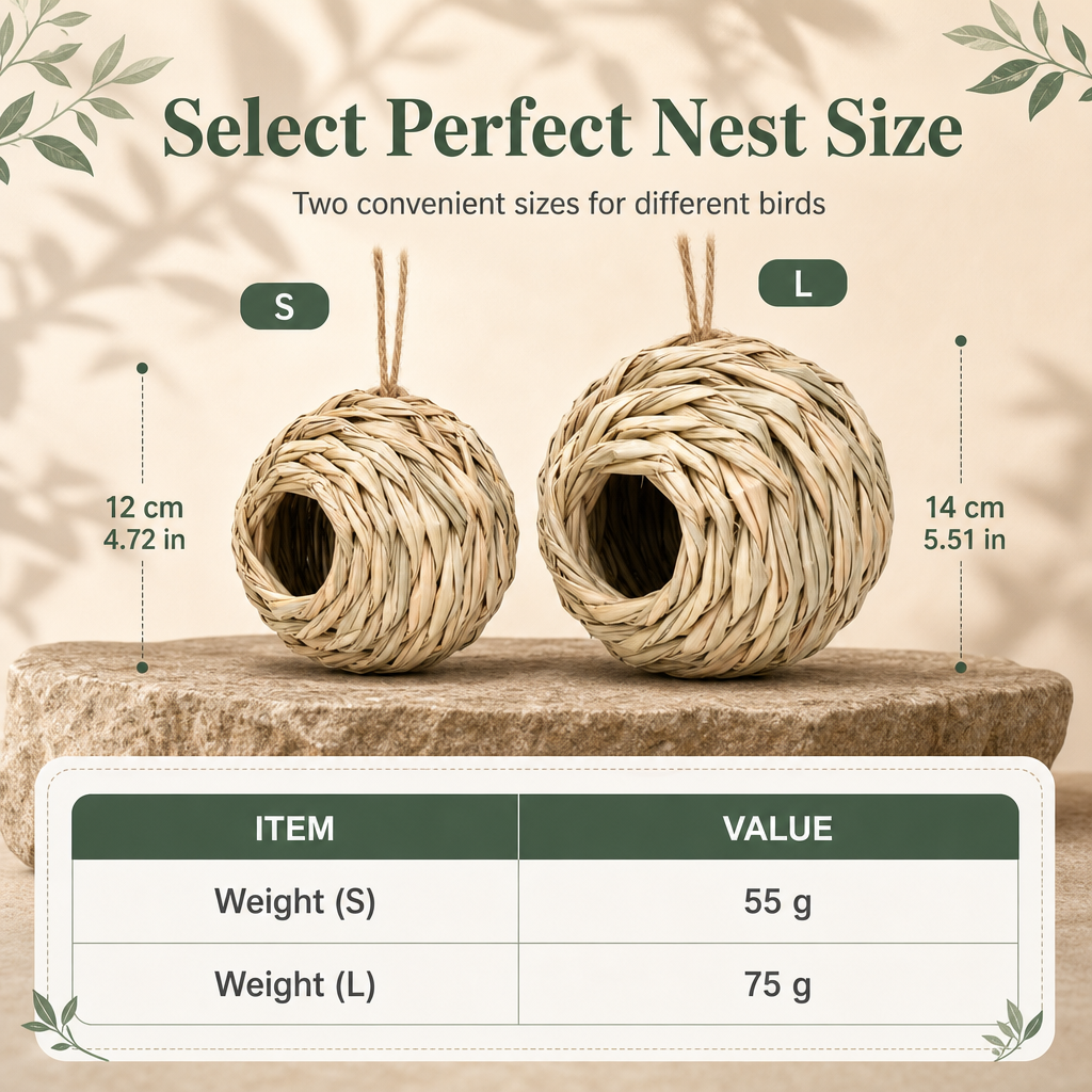 Handwoven Straw Bird Shelter – product image
