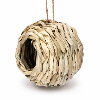 Handwoven Straw Bird Shelter – product image