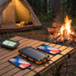 Solcelle-powerbank med LED-lommelykt