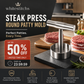 🔥 50 % RABATT! 🥩 Steikepresse – rund bøfform | Matvaregodkjent 304 rustfritt stål – hamburgerformer